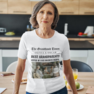 Gepersonaliseerde krantenkop   Beste grootouder T-shirt
