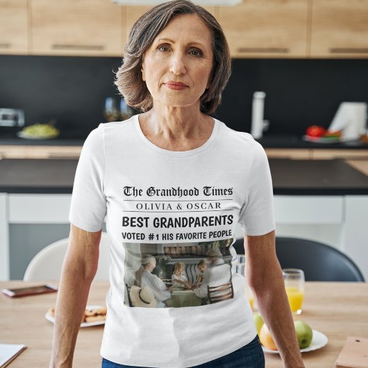 Gepersonaliseerde krantenkop | Beste grootouder T-shirt
