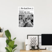 Gepersonaliseerde krantenprint 'De goede oude tijd Poster (Thuiskantoor)