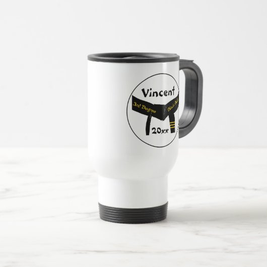 Gepersonaliseerde Krijgskunsten Derde Graad Zwarte Reisbeker (Voorkant rechts)