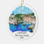 Gepersonaliseerde Kroatië Ornament, Kroatië Gift Keramisch Ornament (Links)