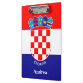 Gepersonaliseerde Kroatische vlag met naam Klembord (Links)