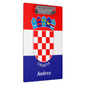 Gepersonaliseerde Kroatische vlag met naam Klembord (Rechts)
