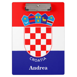 Gepersonaliseerde Kroatische vlag met naam Klembord