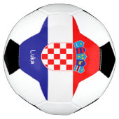 Gepersonaliseerde Kroatische vlag met Voetbal naam (Gedraaid)