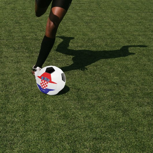 Gepersonaliseerde Kroatische vlag met Voetbal naam