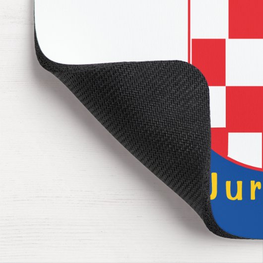 Gepersonaliseerde Kroatische vlag Muismat (Hoek)