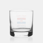 Gepersonaliseerde Kroatische vlag  Whisky Glas (Achterkant)