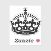 Gepersonaliseerde kroon sticker (Vel)