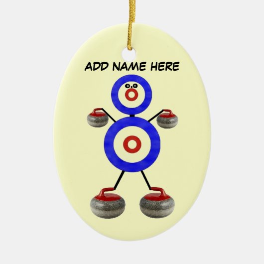 Gepersonaliseerde krulster keramisch ornament (Voorkant)