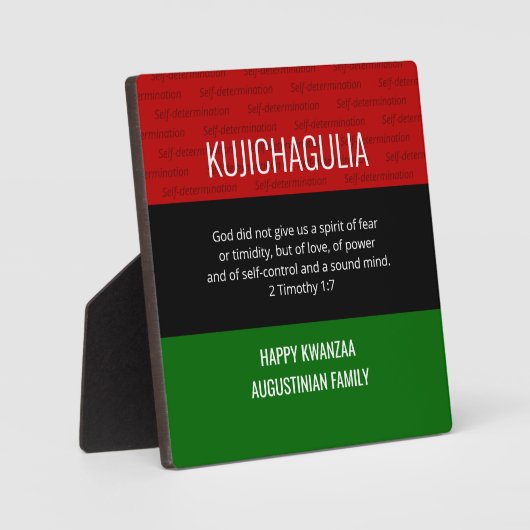 Gepersonaliseerde KUJICHAGULIA Kwanzaa Fotoplaat (Voorkant)