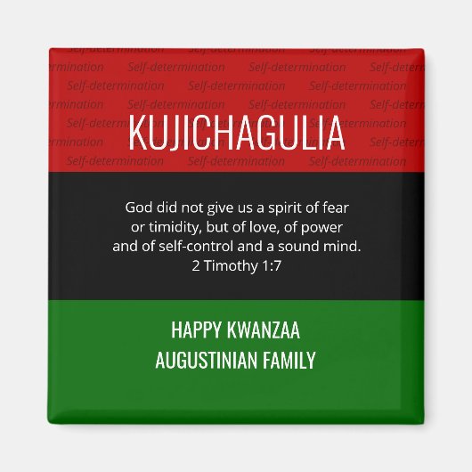 Gepersonaliseerde KUJICHAGULIA Kwanzaa Magneet (Voorkant)