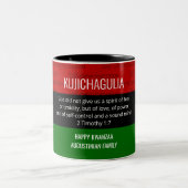 Gepersonaliseerde KUJICHAGULIA Kwanzaa Tweekleurige Koffiemok (Center)