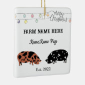 Gepersonaliseerde KuneKune Pig Boerderij Witte Ker Keramisch Ornament (Rechts)