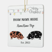 Gepersonaliseerde KuneKune Pig Boerderij Witte Ker Keramisch Ornament (Links)