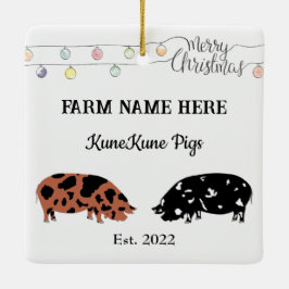 Gepersonaliseerde KuneKune Pig Boerderij Witte Ker Keramisch Ornament