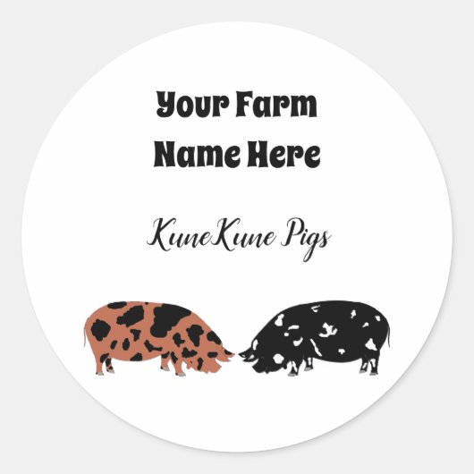 Gepersonaliseerde KuneKune Pig Sticker (Voorkant)