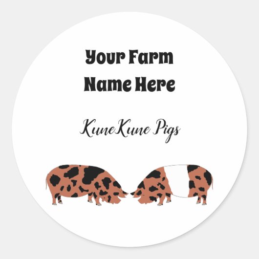Gepersonaliseerde KuneKune Pig Sticker (Voorkant)