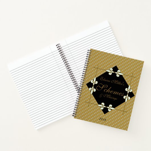 Gepersonaliseerde  kunst Deco Schemes & Musea Notitieboek (Binnen)