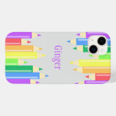 Gepersonaliseerde kunst potlood heldere kleuren ku Case-Mate iPhone case (Achterkant (horizontaal))
