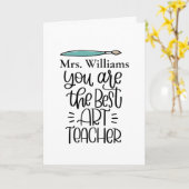 Gepersonaliseerde kunstleraar bedankkaart kaart (Gele Bloem)