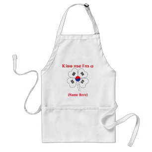 Gepersonaliseerde Kus Ik ben Koreaans Apron Standaard Schort