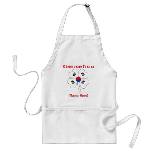 Gepersonaliseerde Kus Ik ben Koreaans Apron Standaard Schort (Voorkant)