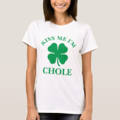 Gepersonaliseerde kus me St. Patrick's Day T-shirt (Voorkant)