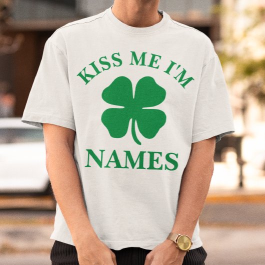 Gepersonaliseerde kus me St. Patrick's Day T-shirt