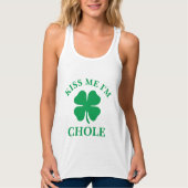 Gepersonaliseerde kus me St. Patrick's Day Tanktop (Voorkant)