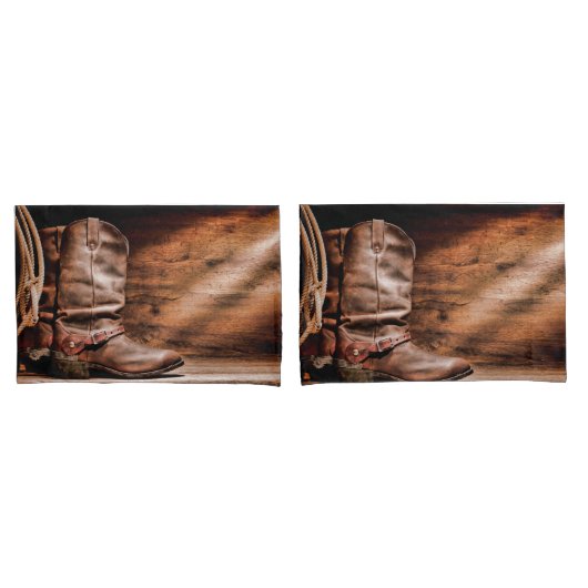 Gepersonaliseerde kussen Hoesjes Cowboy laarzen sc Kussensloop (Voorkant-Set)