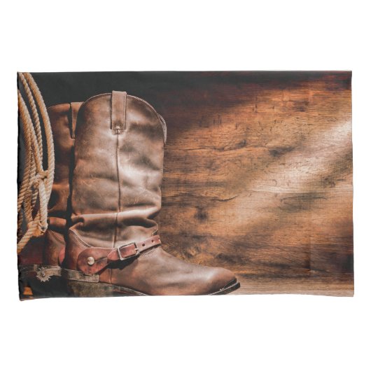 Gepersonaliseerde kussen Hoesjes Cowboy laarzen sc Kussensloop (Voorkant-Rechts)