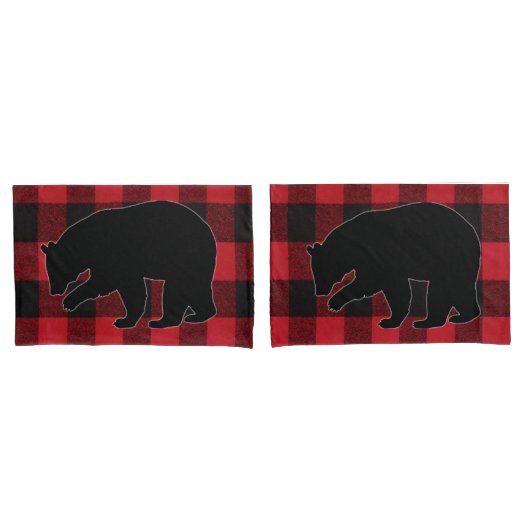 Gepersonaliseerde kussen Hoesjes Red Buffalo Plaid Kussensloop (Voorkant-Set)