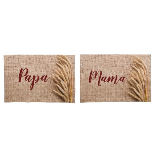 Gepersonaliseerde Kussen Hoesjes Tarwe op Burlap S Kussensloop (Voorkant-Set)