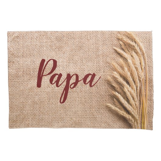 Gepersonaliseerde Kussen Hoesjes Tarwe op Burlap S Kussensloop (Voorkant-Links)
