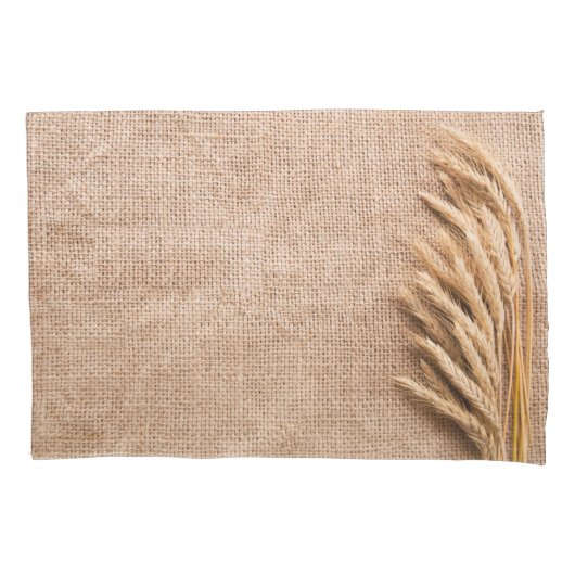 Gepersonaliseerde Kussen Hoesjes Tarwe op Burlap S Kussensloop (Voorkant-Links)