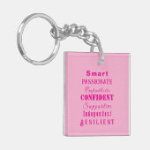 Gepersonaliseerde "Kwaliteiten van Grote Vrouwen"  Sleutelhanger (Voorkant Links)