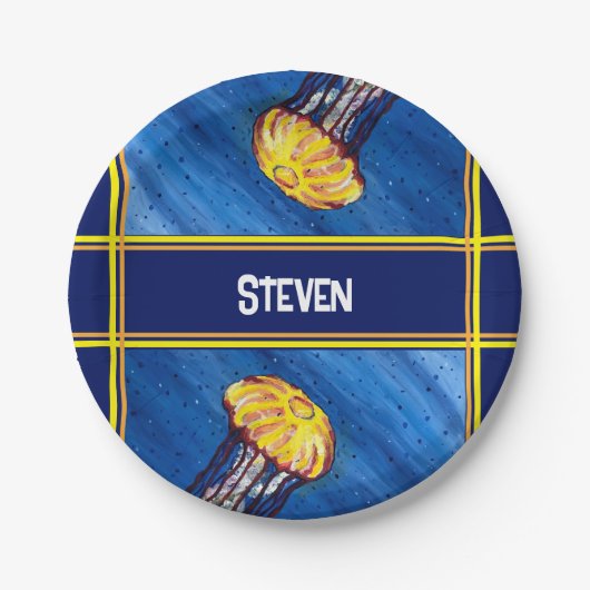 Gepersonaliseerde kwallen papieren bordje (Voorkant)