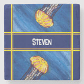 Gepersonaliseerde kwallen stenen onderzetter (Voorkant)