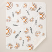 Gepersonaliseerde Kwekerij Modern Rainbow baby Fle Sherpa Deken (Voorkant)