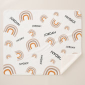 Gepersonaliseerde Kwekerij Modern Rainbow baby Fle Sherpa Deken (Voorkant (horizontaal))