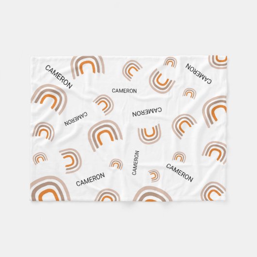Gepersonaliseerde kwekerij Modern Rainbow baby Fleece Deken (Voorkant (Horizontaal))