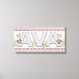 Gepersonaliseerde kwekerij naam Art Paarse Oerwoud Canvas Afdruk