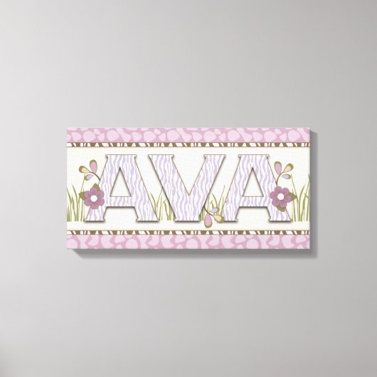 Gepersonaliseerde kwekerij naam Art Paarse Oerwoud Canvas Afdruk (Voorkant)