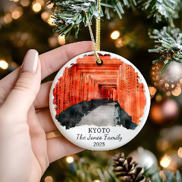 Gepersonaliseerde Kyoto Ornament, Japan Gift Keramisch Ornament