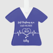Gepersonaliseerde L&D Nurse Christmas Ornament (achterkant)