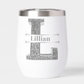 Gepersonaliseerde L Initiaal Silver Monogram Jouw  (Achterkant)
