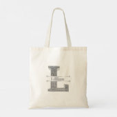 Gepersonaliseerde L Initiaal Silver Monogram Jouw  Tote Bag (Achterkant)