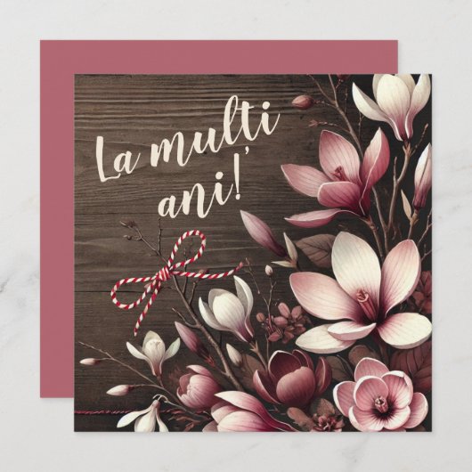 Gepersonaliseerde "La Mulți Ani" Kaart Rustic Croc (Voorkant / Achterkant)