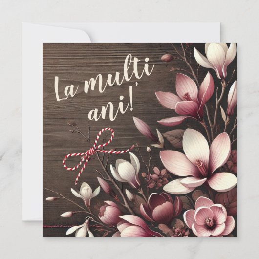 Gepersonaliseerde "La Mulți Ani" Kaart Rustic Croc (Voorkant)